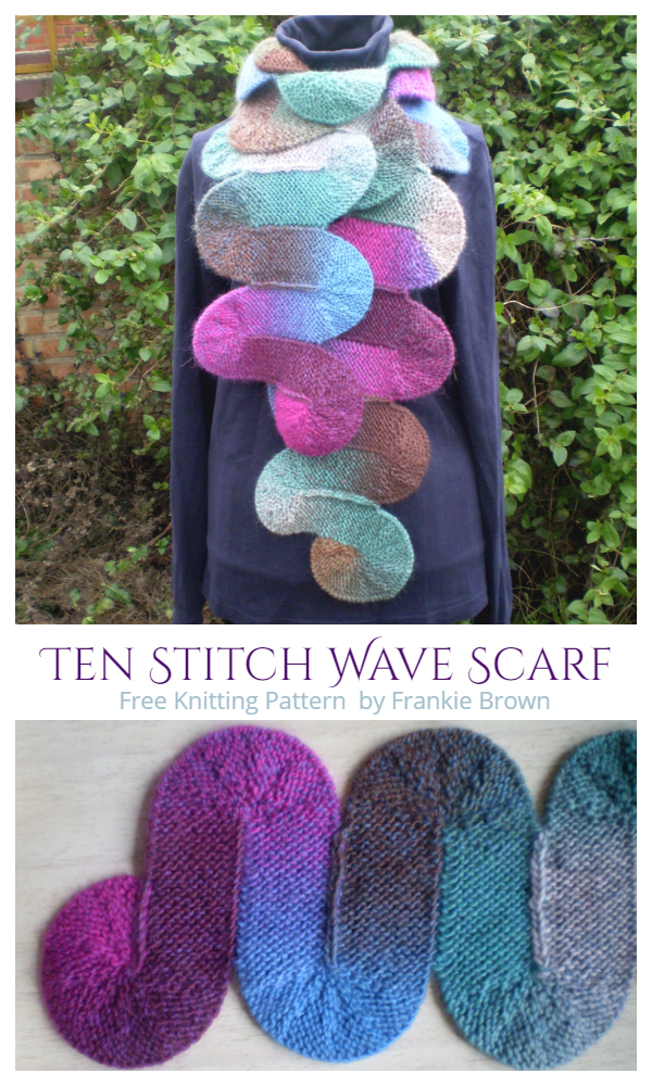 How to knit the woven cable stitch: Ten Stitch Wave Scarf Free Knitting Pattern Knitting Pattern