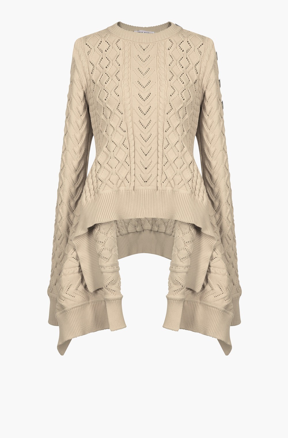 Sonia Rykiel Aran knit sweater with Basque hemline