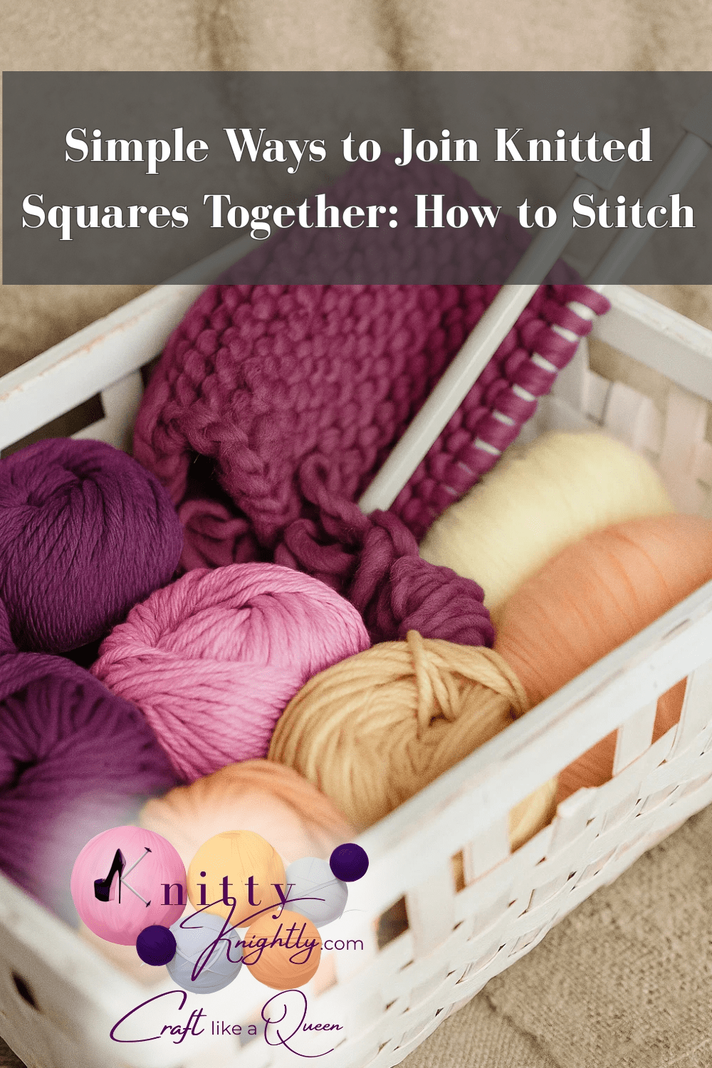 pin of a box of yarn full of in progress squares