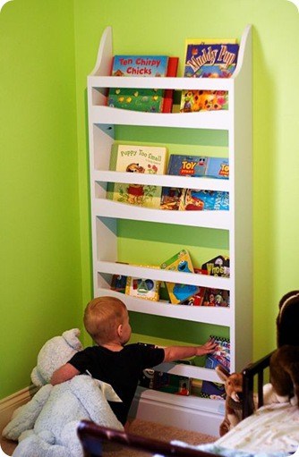 If you can't purchase barn wood from the store, you can make wood look o. Wall-Mounted Childrenâs Bookshelf