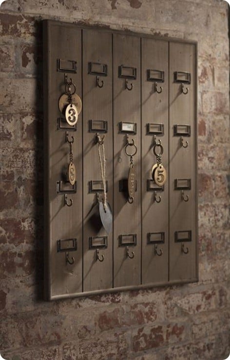 Become completely organized at home and work when you label items using a label maker. Vintage Key Rack