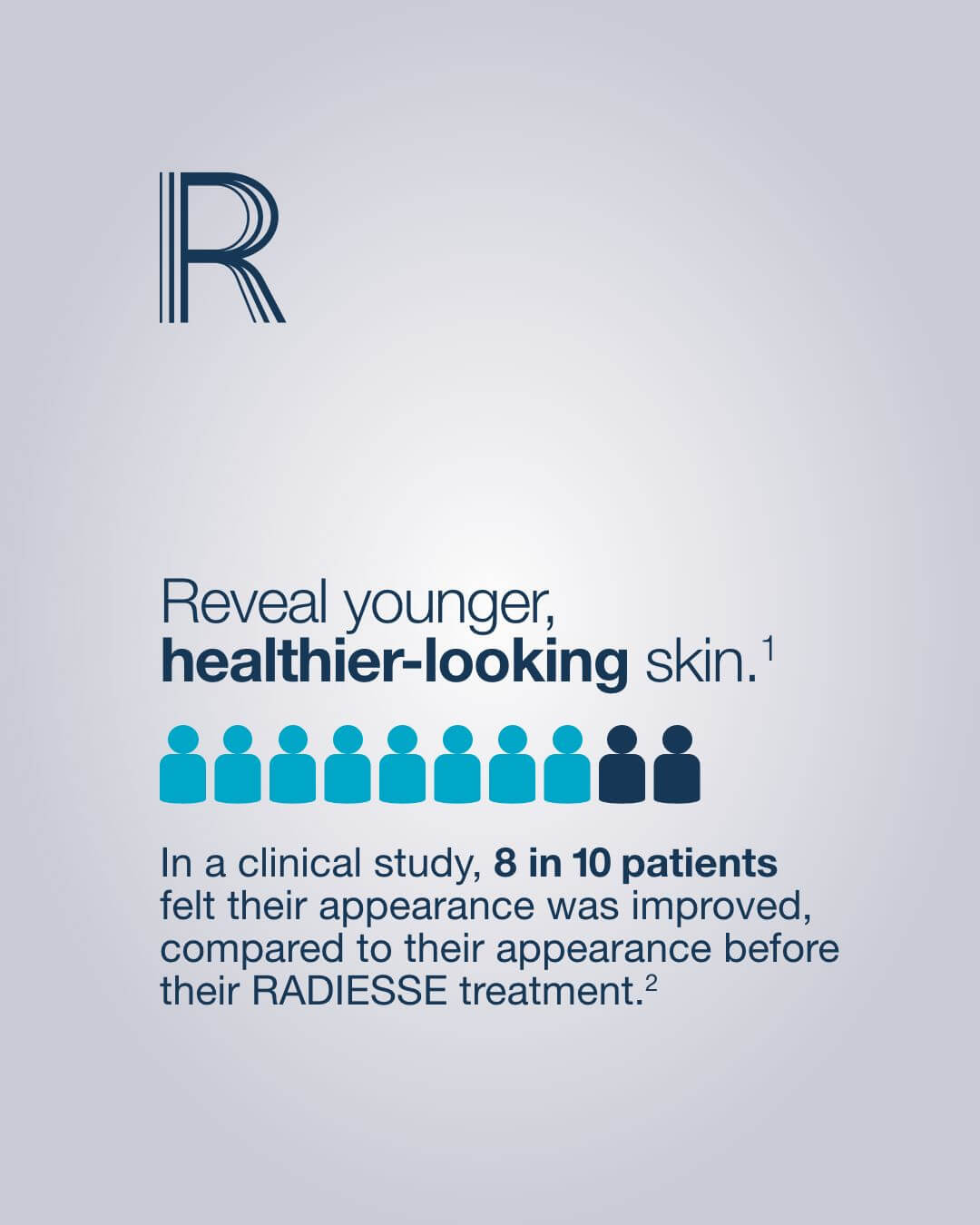 Radiesse graphic: 8 in 10 patients felt their appearance improved after treatment in a clinical study