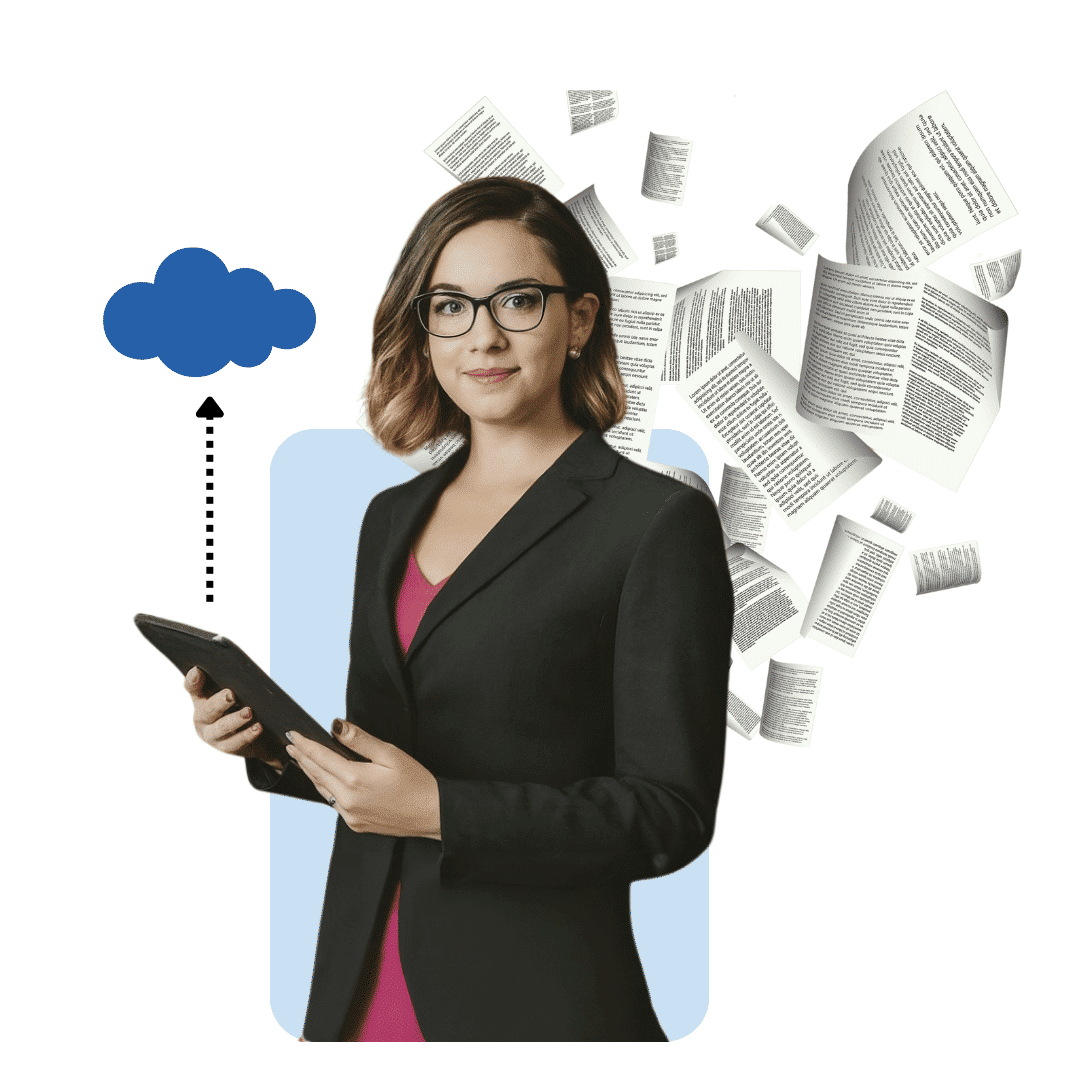 knowledge manager - female using KnowAll Amtrix