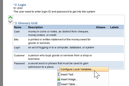 Edit Variable For Glossary Grid Template Visual Paradigm Know How