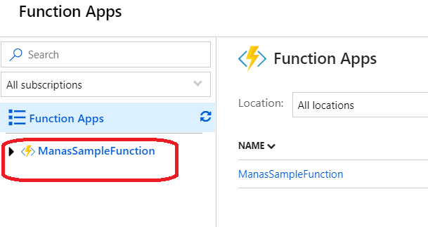 Azure – List of existing Azure function apps