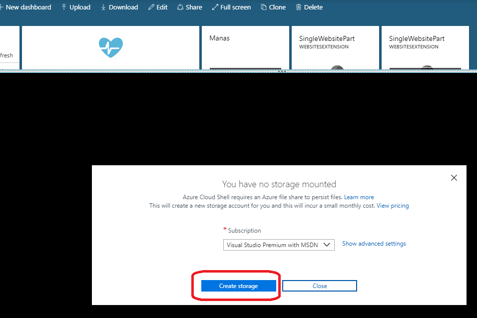 Create Required Storage
