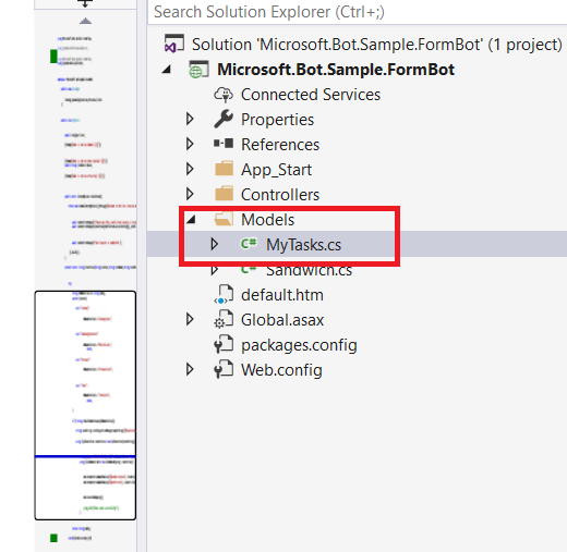 Azure - Add new Task Class to Model folder