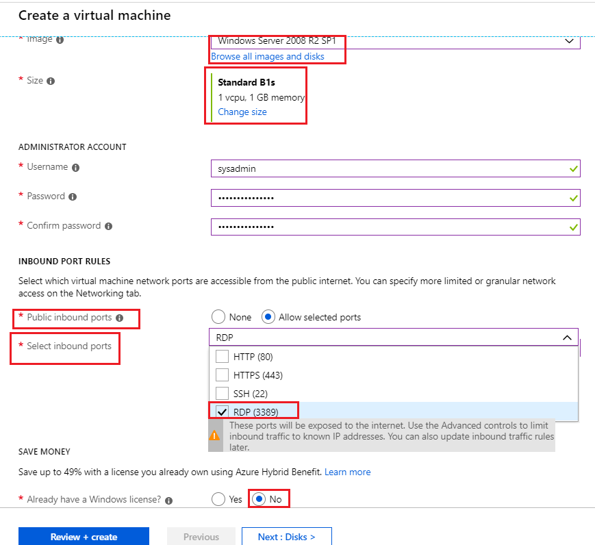 Azure - Created new Azure vertual machine - 2