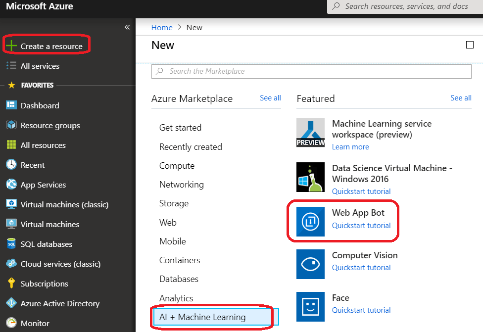 Figure 3: Create New Bot Service
