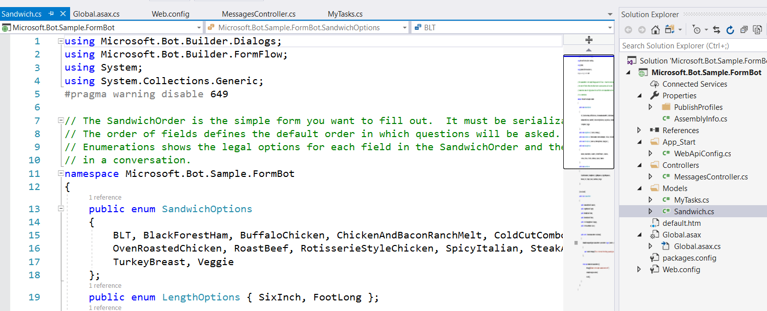 Azure - Open Bot Solution in Visual Studio 2017