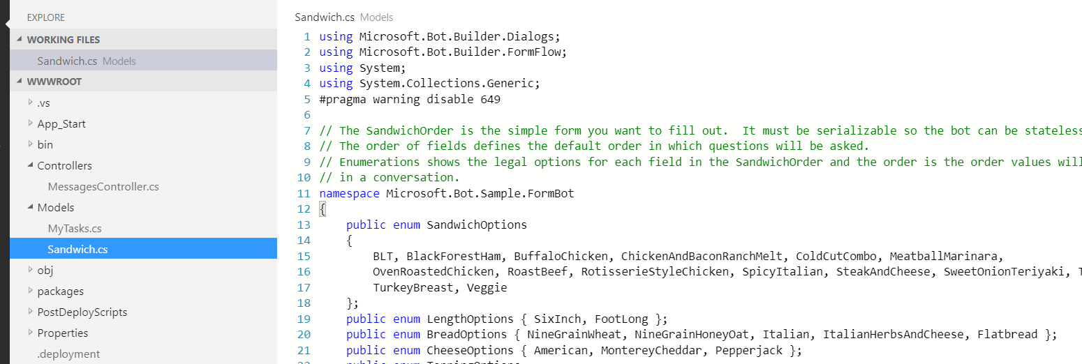 Figure 9: Azure – Online Code editor of Azure Bot