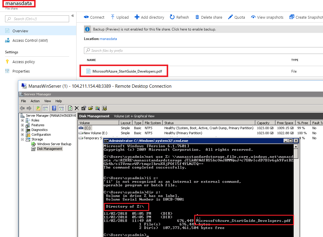 Successfully access the file from File Share of Shared Storage