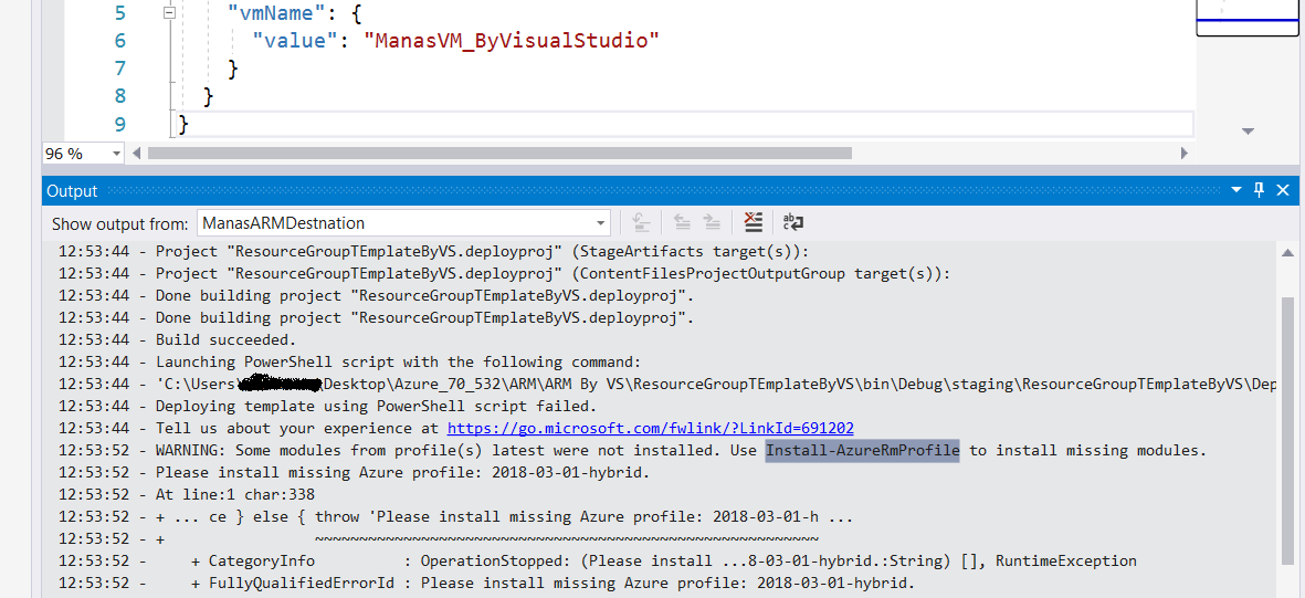 Error for AzureRM.Profile