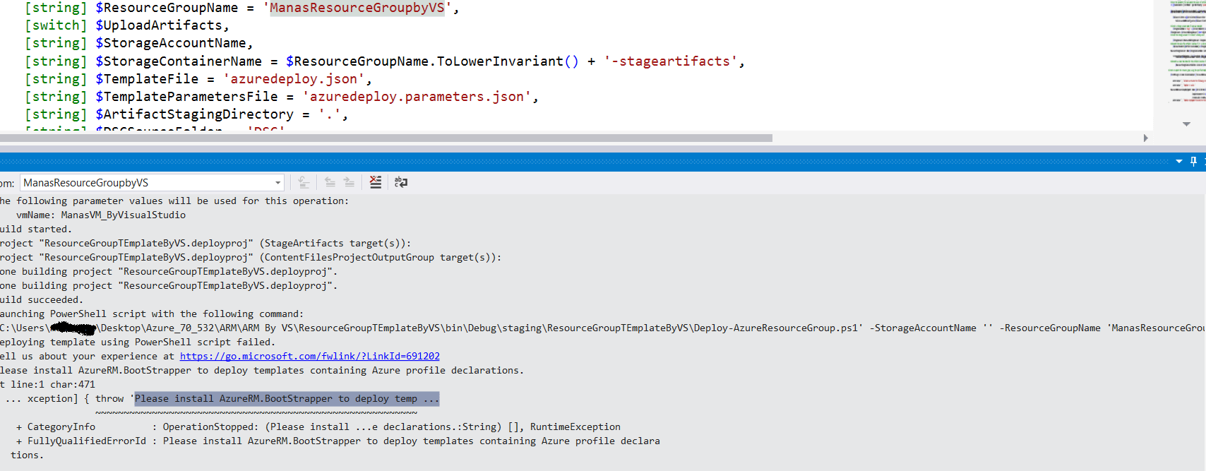 Error for AzureRM.Bootstrapper 