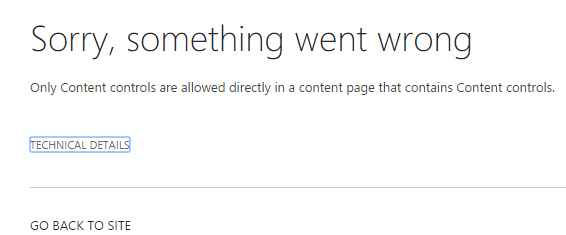 Office 365 - SharePoint - Exception on page which is created from new custom page layout