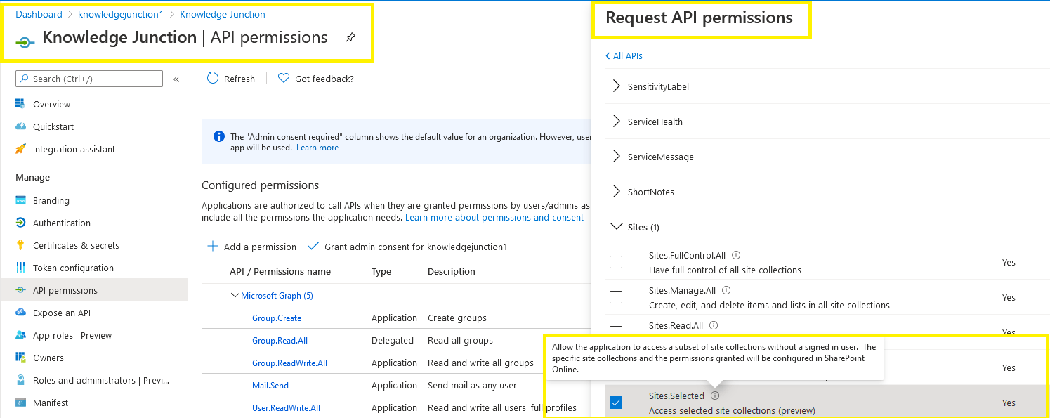 Azure App Permissions - Microsoft Graph - Now it possible to set permissions for selected sites only
