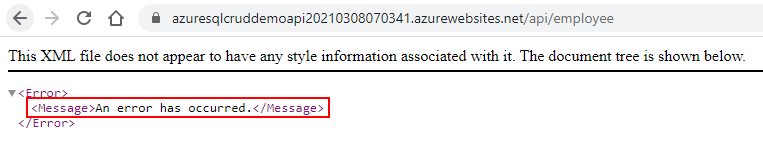 Error we are getting while accessing API