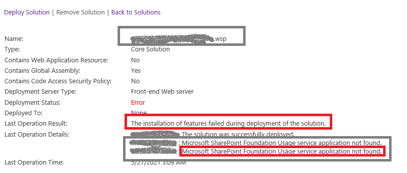 SharePoint 2016 - Error : Microsoft SharePoint Foundation Usage service application not found