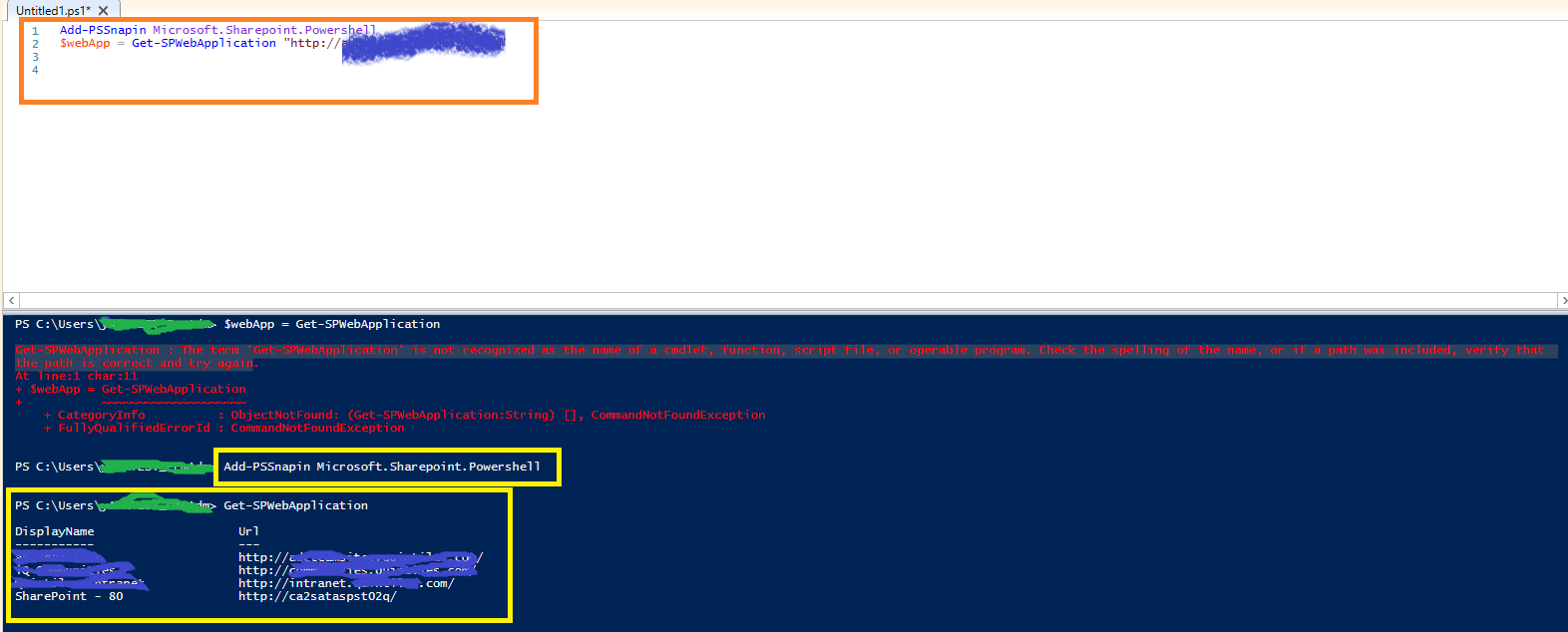PowerShell ISE - SharePoint module - "Microsoft.SharePoint.PowerShell" imported using "Add-PSSnapin"