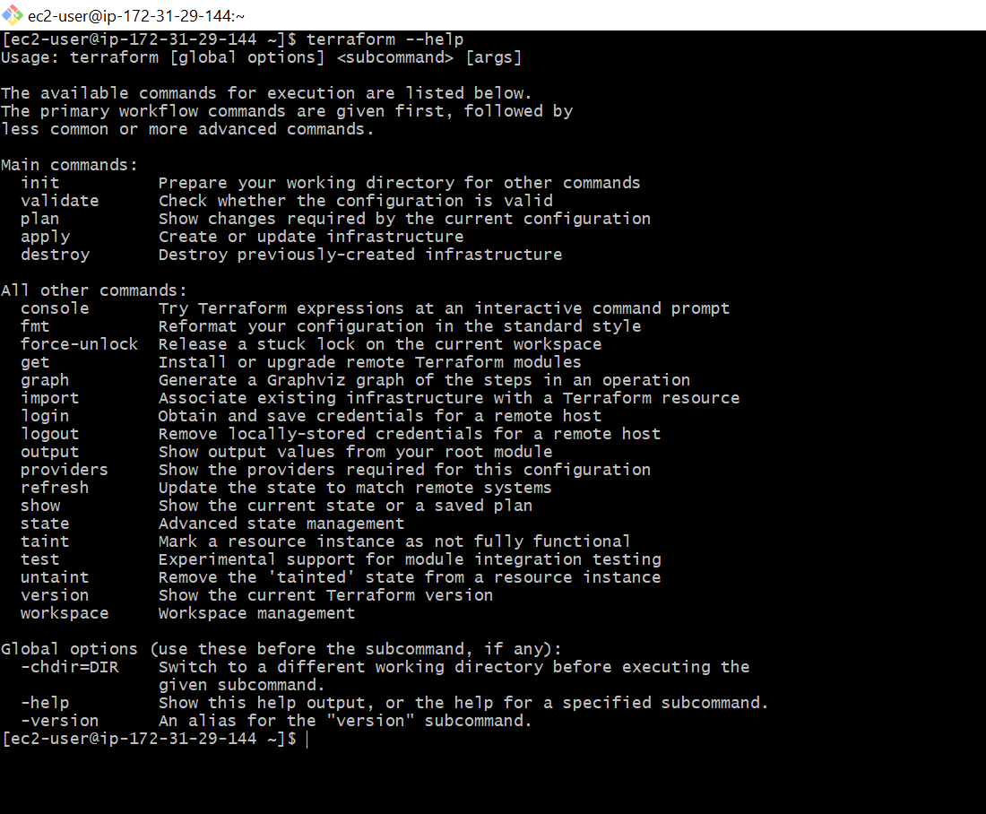 Terraform Server and its various commands