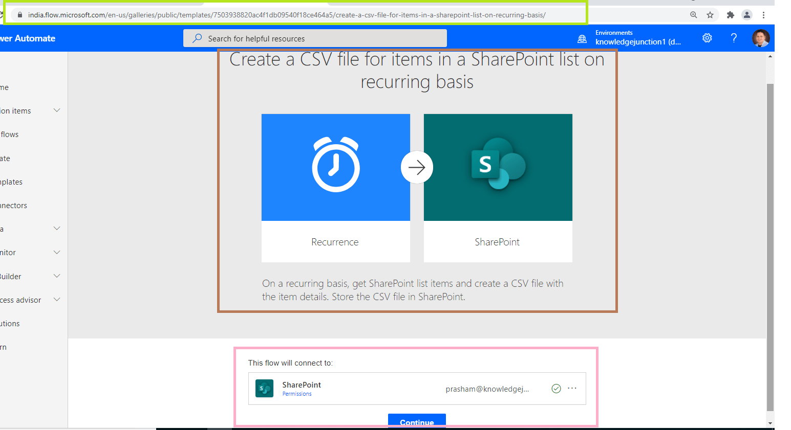 Power Automate - Creating Power Automate from SharePoint connector using trigger - Create a CSV file for items in a SharePoint list on recurring basis