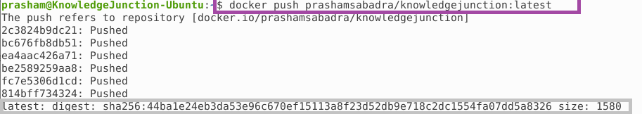 Pushing the docker image to docker hub