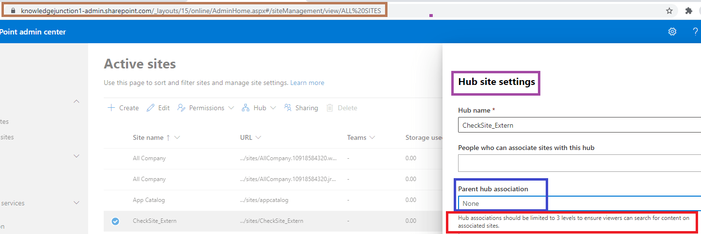 SharePoint online - Hub to Hub association