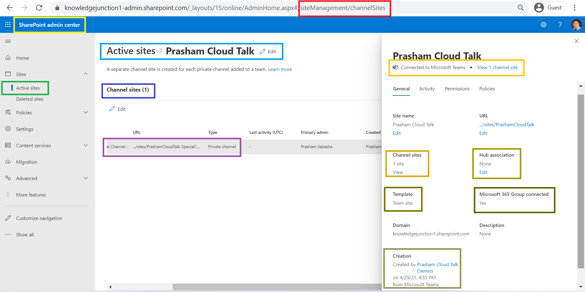 Microsoft 365 - Teams - Channel sites are now accessible through SharePoint admin center UX as well