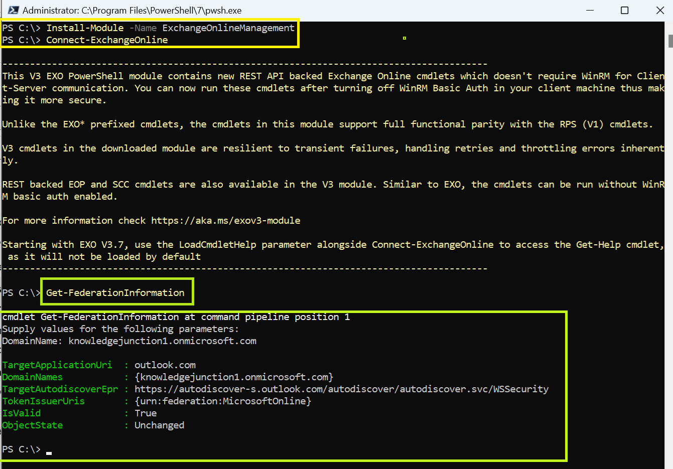 Get-FederationInformation