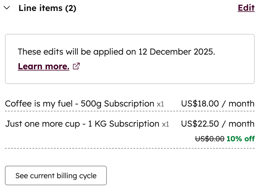 Edit Subscriptions Billed In Hubspot - Perfect Light Background - HD