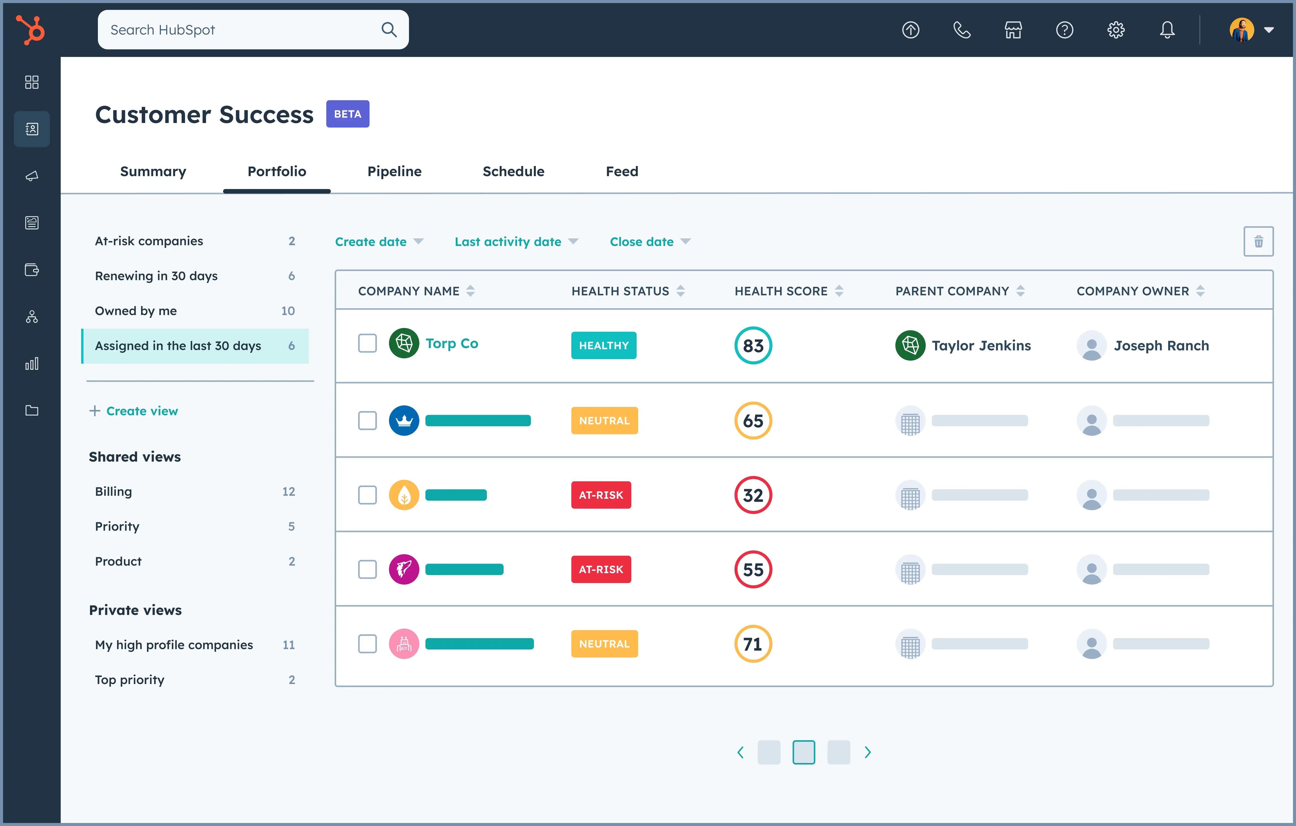 Customer success management
