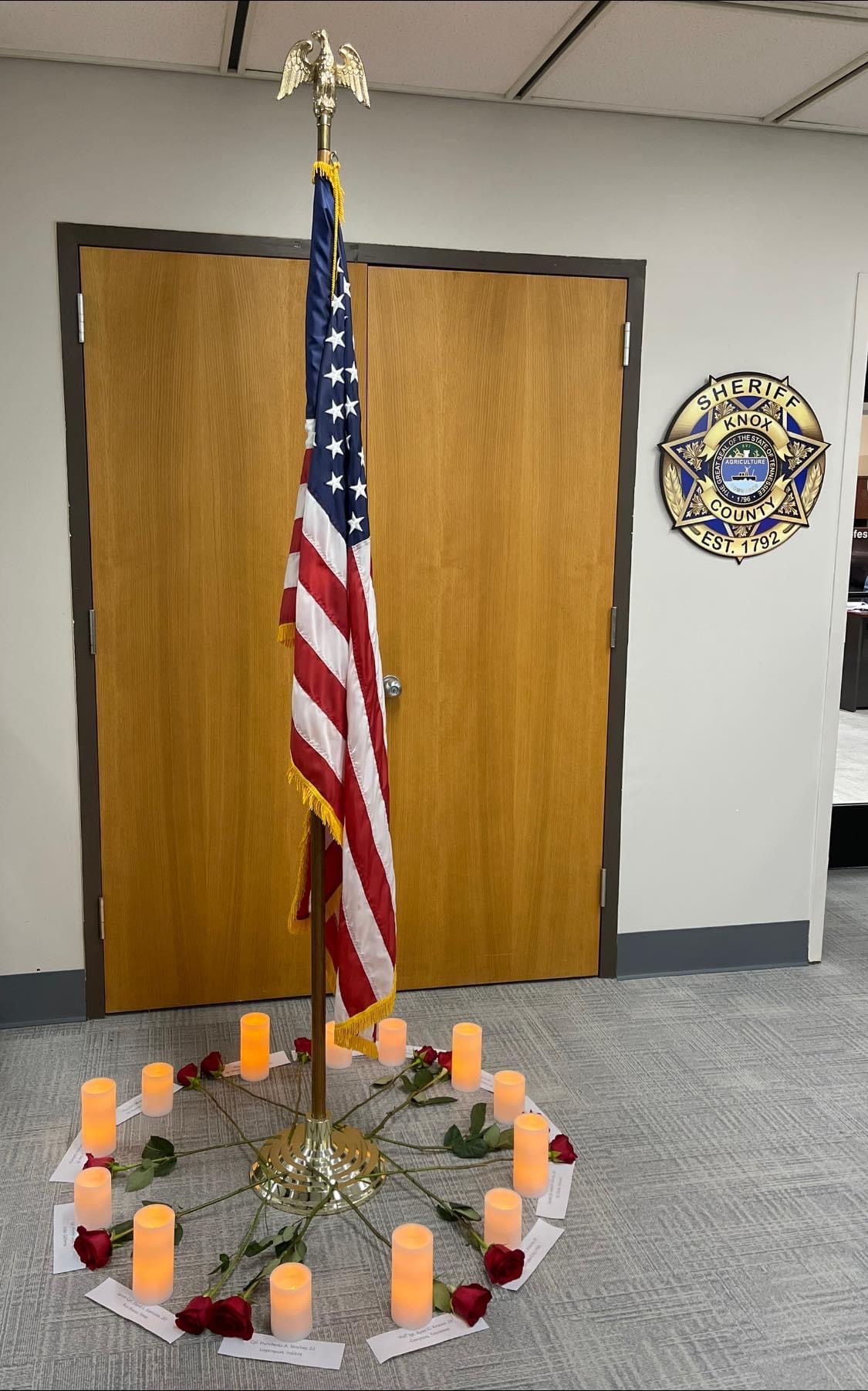 American Flag in honor of soldiers