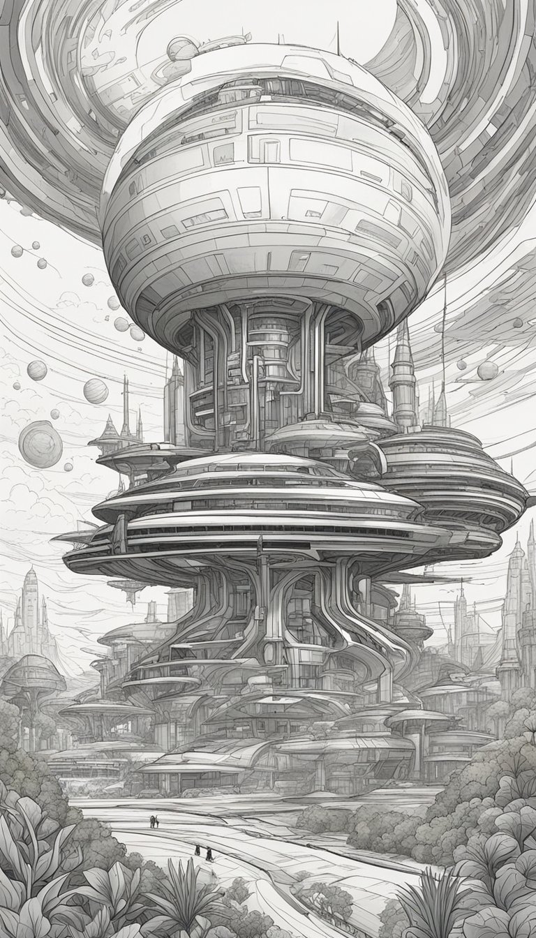 Artspace Alien Drawing - Sunset Pattern Collection - Mobile Quality