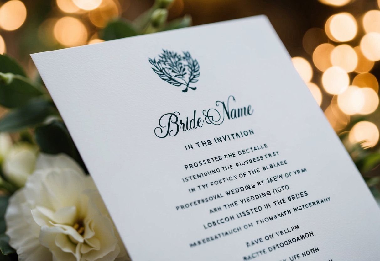 Does the Bride’s Name Go First? Understanding Wedding Invitation Etiquette