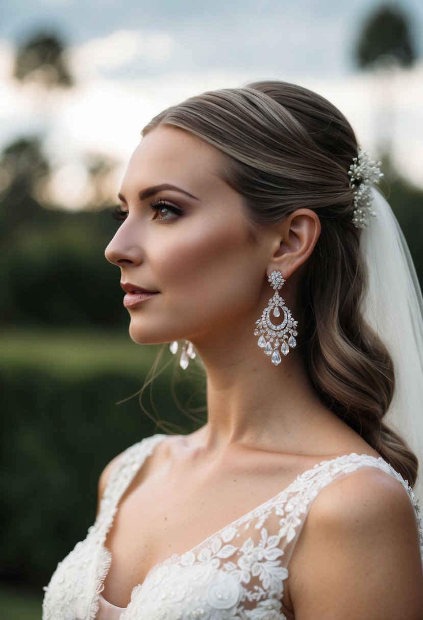 15 Long Hair Wedding Earrings Ideas for Your Big Day