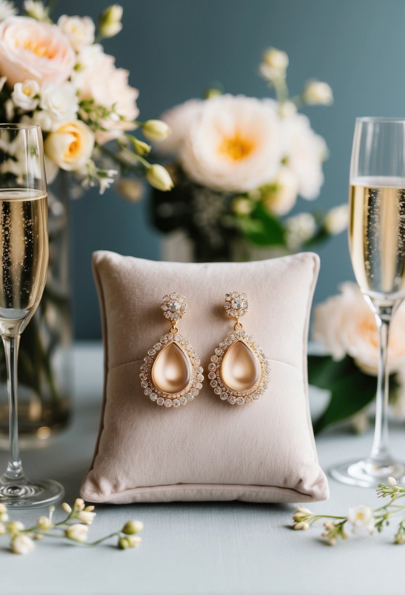 15 Champagne Wedding Earrings Ideas to Sparkle on Your Big Day