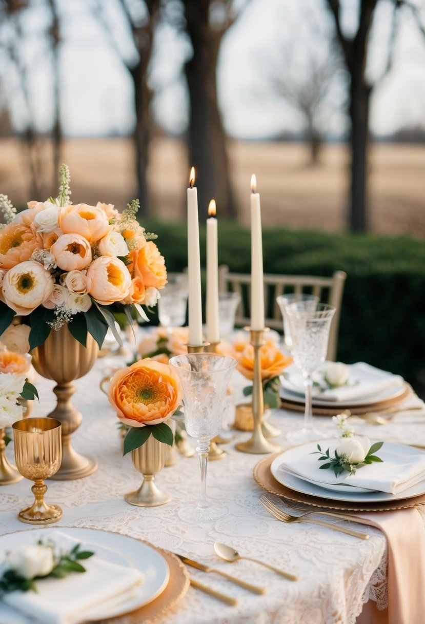 15 Apricot Wedding Table Decoration Ideas for a Charming Celebration