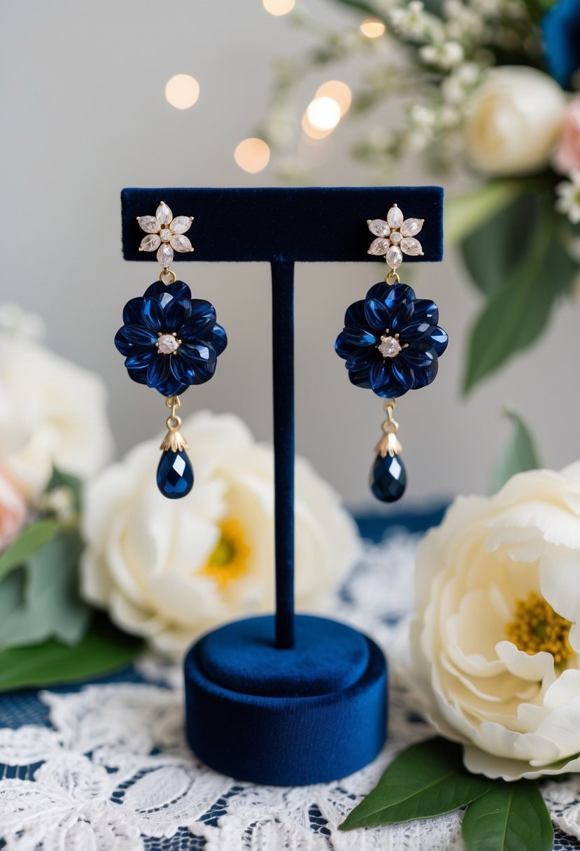 15 Navy Wedding Earring Ideas for a Stunning Look