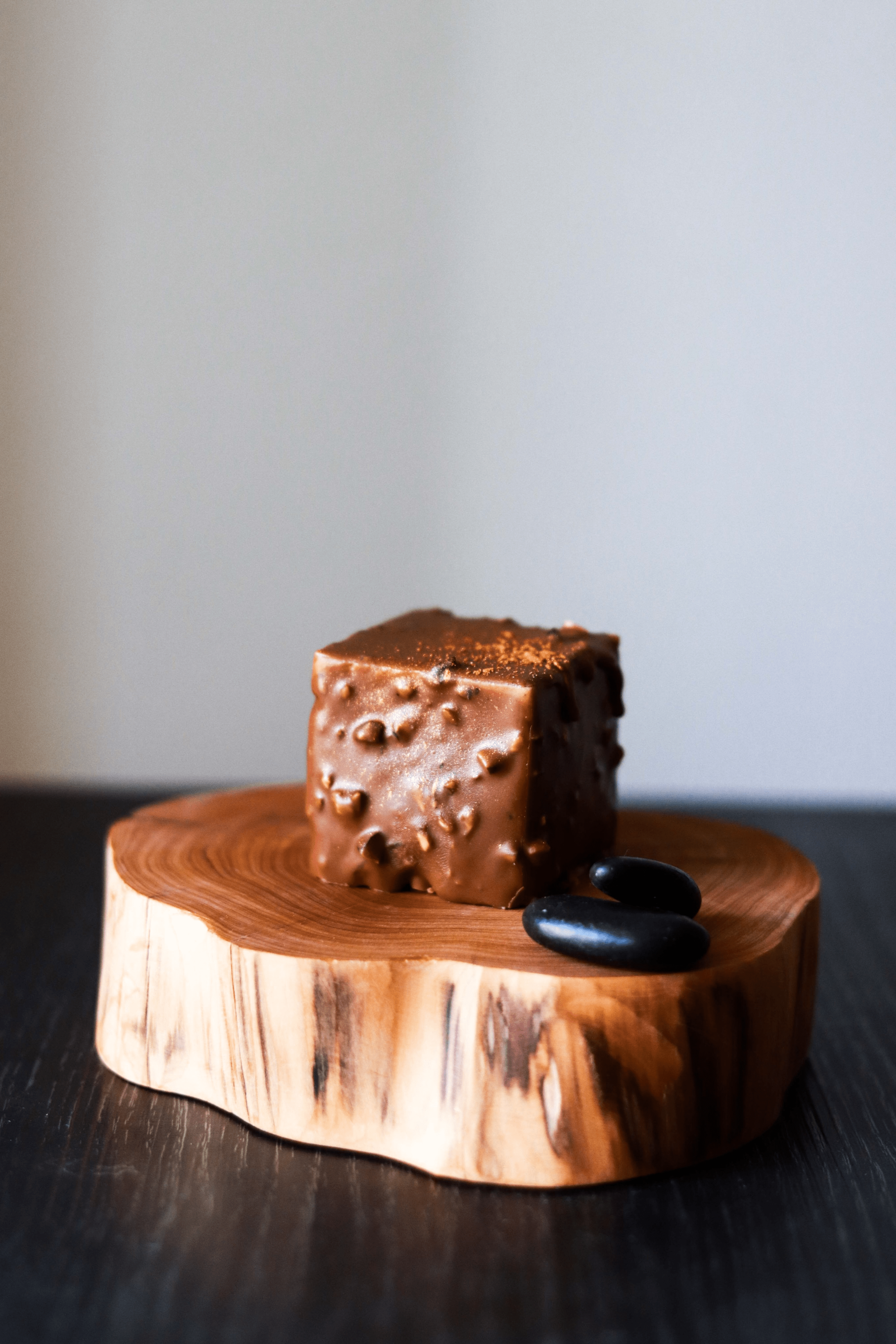 Golden Cube – Pistachio Petit Gateaux with Passionfruit Jelly and Milk Chocolate Coating