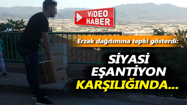 Erzak dağıtımına tepki gösterdi: Siyasi eşantiyon karşılığında…