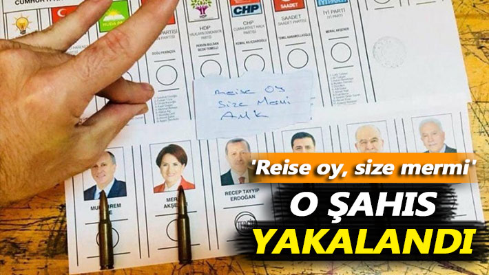 Oy kabininde mermili fotoğraf paylaşan şahıs yakalandı