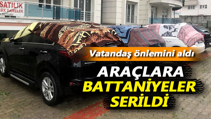 Vatandaş önlemini aldı: Araçlara battaniyeler serildi