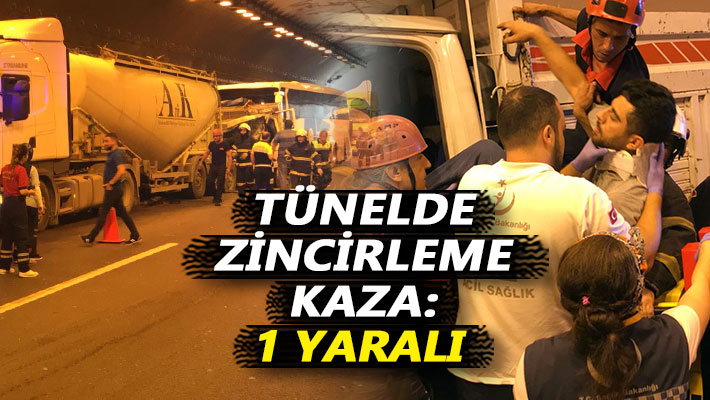 Tünelde zincirleme kaza: 1 yaralı