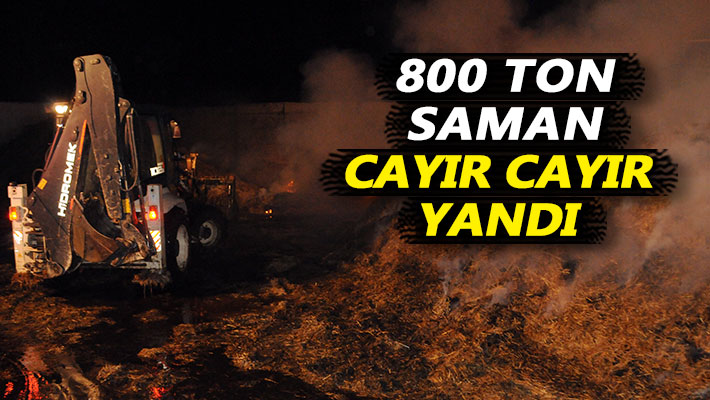 800 ton saman cayır cayır yandı
