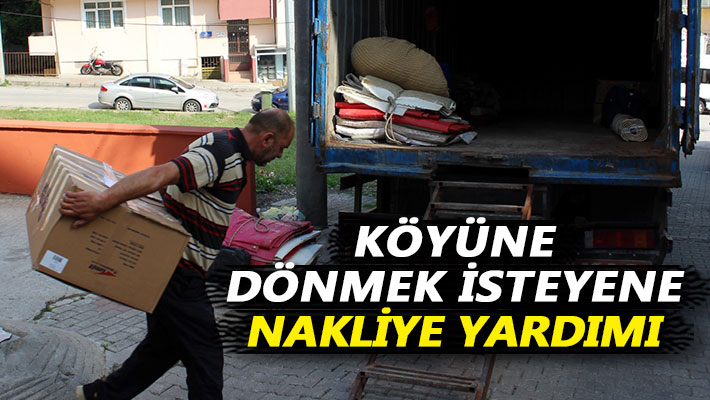 Köyüne dönmek isteyene nakliye yardımı