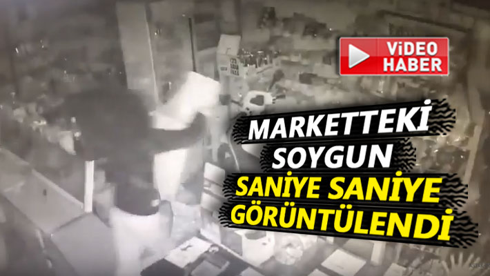 Marketteki soygun saniye saniye görüntülendi