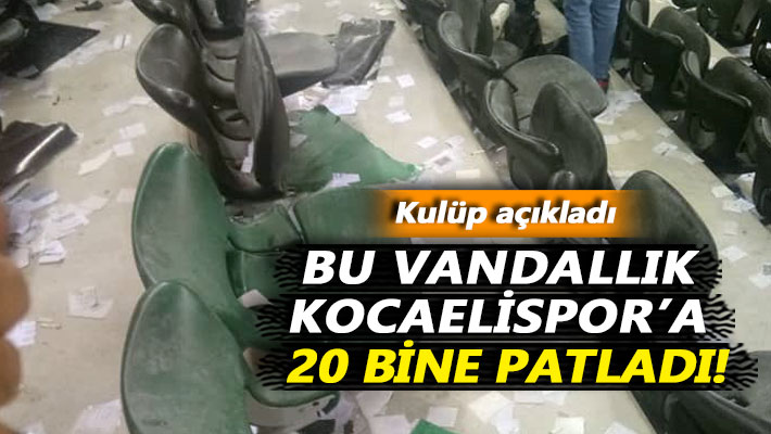 Bu vandallık Kocaelispor'a 20 bine patladı!