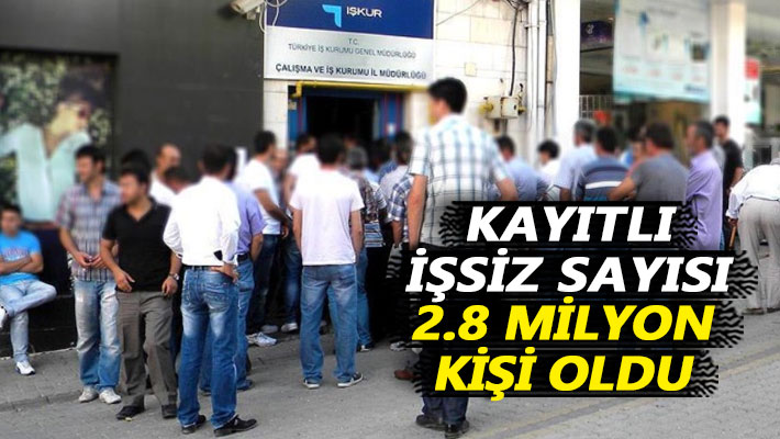 Kayıtlı işsiz sayısı 2.8 milyon kişi oldu