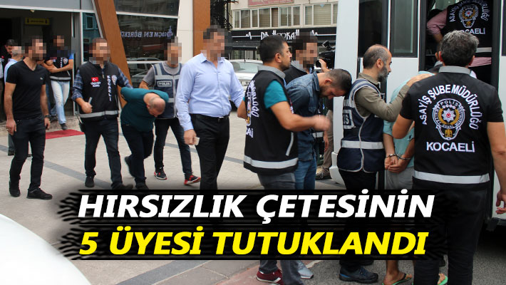 Hırsızlık çetesinin 5 üyesi tutuklandı!