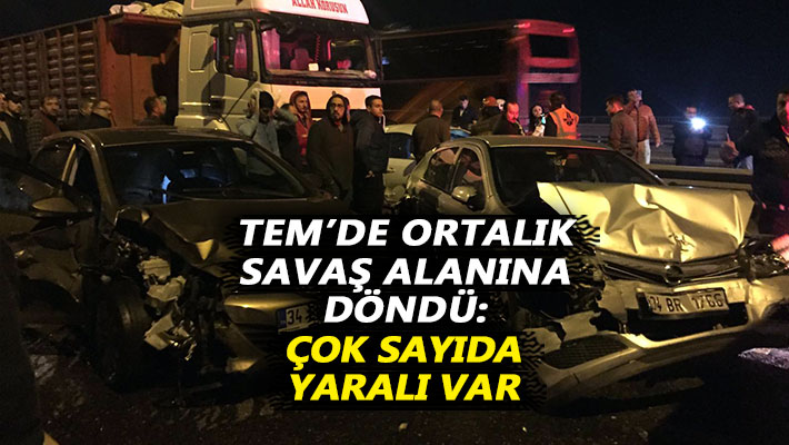 TEM'de ortalık savaş alanına döndü: Çok sayıda yaralı var